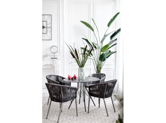 "Конте" интерьерный стол из HPL круглый Ø90см, цвет "серый гранит" в Набережных Челнах