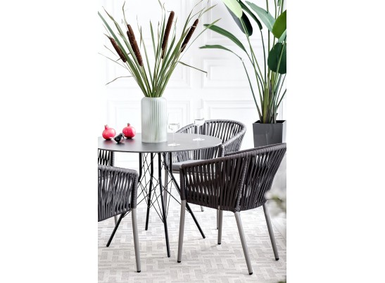 "Конте" интерьерный стол из HPL круглый Ø90см, цвет "серый гранит" в Набережных Челнах