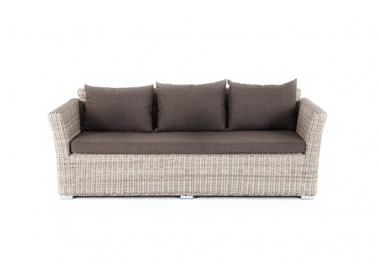 "Капучино" диван из искусственного ротанга трехместный, цвет бежевый в Набережных Челнах