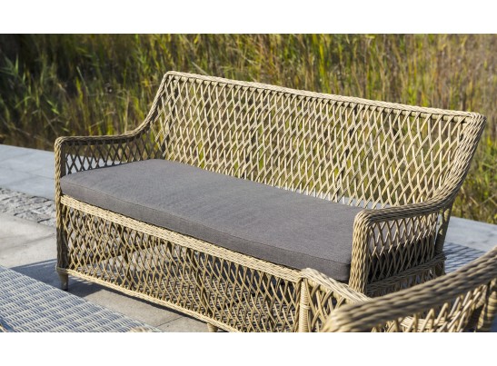 "Латте" диван двухместный из искусственного ротанга, цвет соломенный в Набережных Челнах