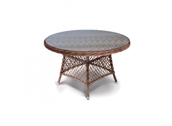 "Эспрессо" плетеный круглый стол, диаметр 118 см, цвет коричневый в Набережных Челнах