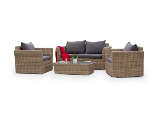 "Капучино Сингл" лаунж-зона из искусственного ротанга, цвет соломенный в Набережных Челнах