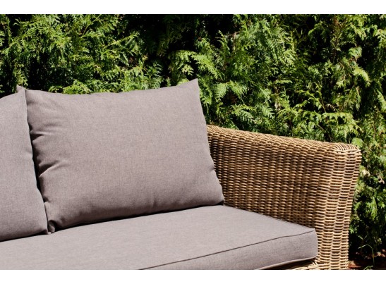 "Капучино" диван из искусственного ротанга трехместный, цвет соломенный в Набережных Челнах