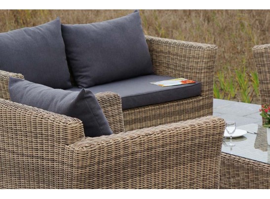 "Капучино Дабл" лаунж-зона из искусственного ротанга, цвет соломенный в Набережных Челнах