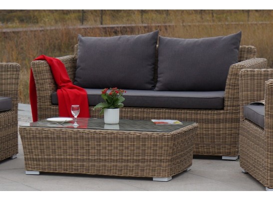 "Капучино" диван из искусственного ротанга двухместный, цвет соломенный в Набережных Челнах