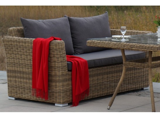 "Капучино" диван из искусственного ротанга двухместный, цвет соломенный в Набережных Челнах