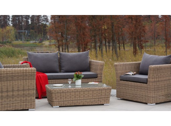 "Капучино" диван из искусственного ротанга двухместный, цвет соломенный в Набережных Челнах