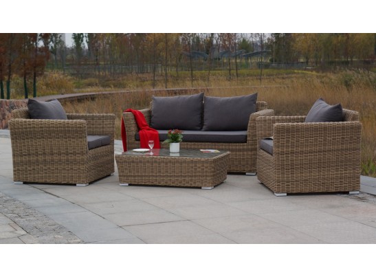 "Капучино" диван из искусственного ротанга двухместный, цвет соломенный в Набережных Челнах