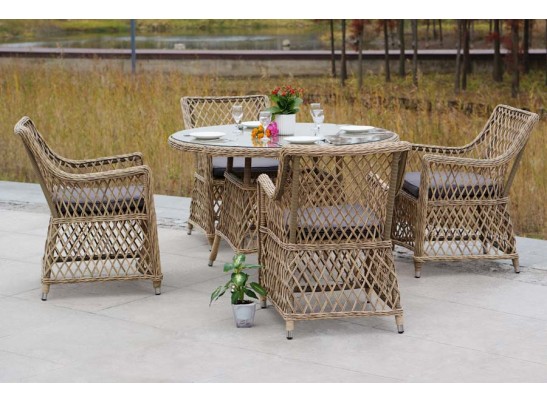 "Доппио" обеденная группа плетеная, цвет соломенный в Набережных Челнах