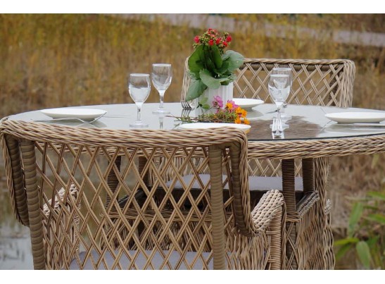 "Доппио" обеденная группа плетеная, цвет соломенный в Набережных Челнах