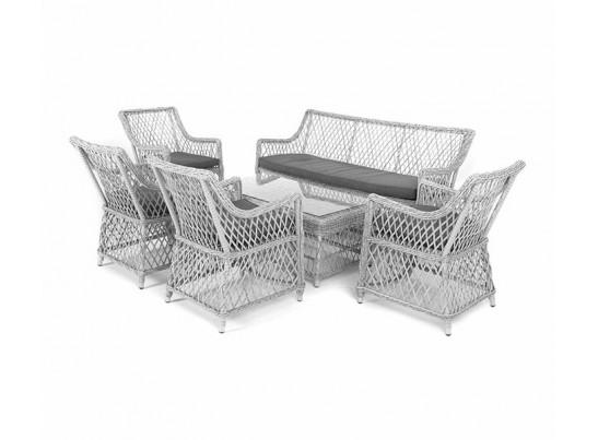 "Асти" лаунж-зона из искусственного ротанга на 6 персоны, цвет графит в Набережных Челнах