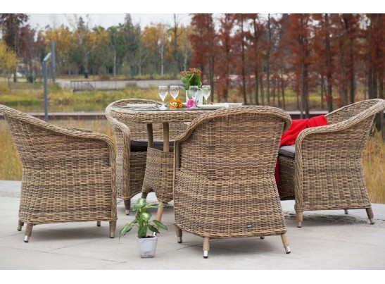 "Фредо" обеденная группа из искусственного ротанга, цвет соломенный в Набережных Челнах