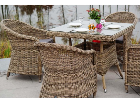 "Фредо" обеденная группа из искусственного ротанга, цвет соломенный в Набережных Челнах