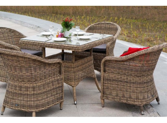 "Фредо" обеденная группа из искусственного ротанга, цвет соломенный в Набережных Челнах