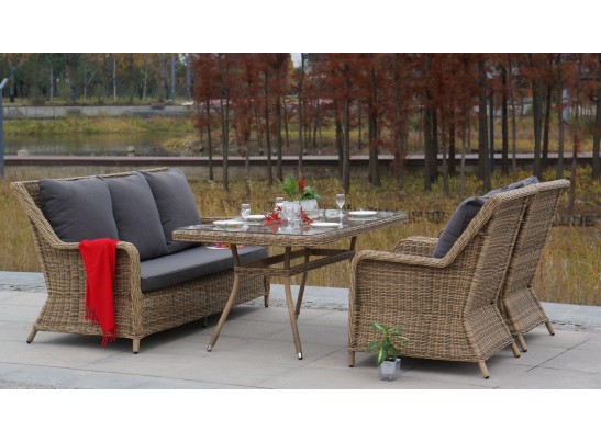 "Гляссе" диван трехместный из искусственного ротанга, цвет соломенный в Набережных Челнах "Гляссе" диван трехместный из искусственного ротанга, цвет соломенный в Набережных Челнах