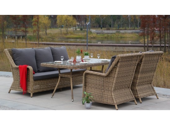 "Гляссе" диван трехместный из искусственного ротанга, цвет соломенный в Набережных Челнах "Гляссе" диван трехместный из искусственного ротанга, цвет соломенный в Набережных Челнах