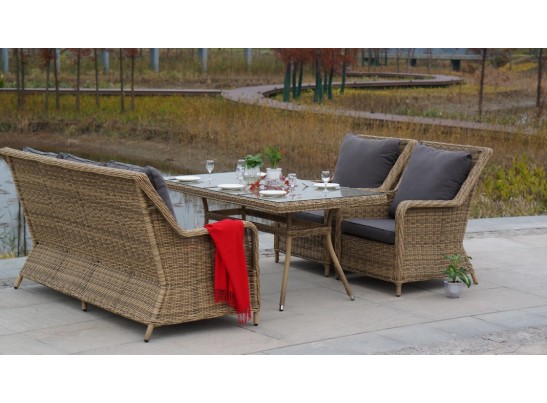 "Гляссе" диван трехместный из искусственного ротанга, цвет соломенный в Набережных Челнах "Гляссе" диван трехместный из искусственного ротанга, цвет соломенный в Набережных Челнах