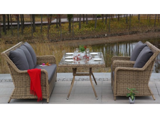 "Гляссе" диван трехместный из искусственного ротанга, цвет соломенный в Набережных Челнах "Гляссе" диван трехместный из искусственного ротанга, цвет соломенный в Набережных Челнах