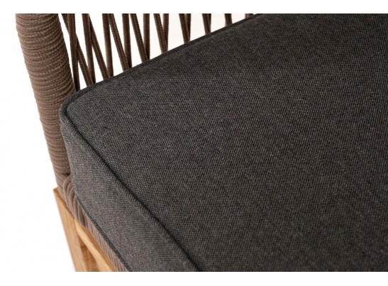 "Канны" лаунж-зона 4-местная из роупа со столиком "Канны" (серый гранит), основание дуб, роуп коричневый в Набережных Челнах