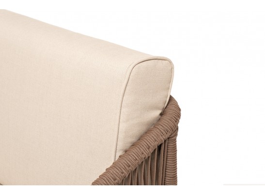 "Канны" лаунж-зона 4-местная из роупа со столом "Гранада" (серый гранит), основание дуб, роуп коричневый, ткань бежевая в Набережных Челнах