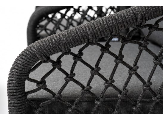 "Канны" лаунж-зона 4-местная из роупа узелкового плетения, каркас алюминий, роуп темно-серый в Набережных Челнах