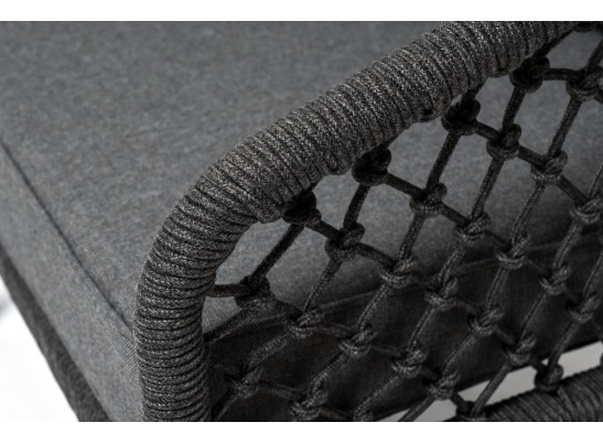 "Канны" лаунж-зона 4-местная из роупа узелкового плетения, каркас алюминий, роуп темно-серый в Набережных Челнах