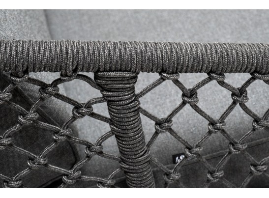 "Канны" лаунж-зона 4-местная из роупа узелкового плетения, каркас алюминий, роуп темно-серый в Набережных Челнах