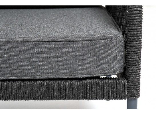 "Канны" лаунж-зона 4-местная из роупа узелкового плетения, каркас алюминий, роуп темно-серый в Набережных Челнах