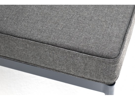 "Канны" угловой модуль плетеный из роупа, каркас алюминий темно-серый (RAL7024) муар, роуп темно-серый круглый, ткань темно-серая 027 в Набережных Челнах