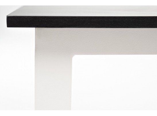 "Канны" журнальный столик из HPL 90х60, H40, каркас белый, цвет столешницы "дуб" в Набережных Челнах