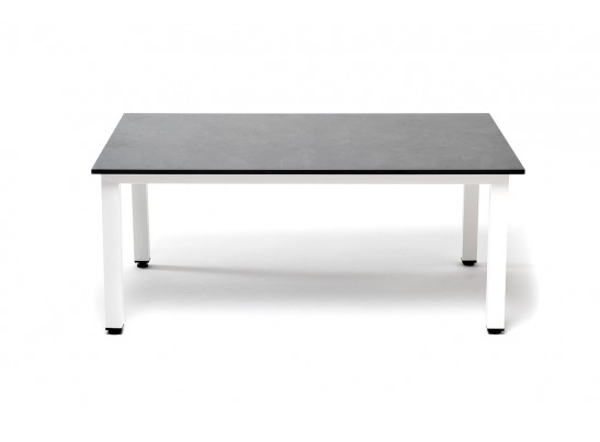 "Канны" журнальный столик из HPL 90х60, H40, каркас белый, цвет столешницы "серый гранит" в Набережных Челнах