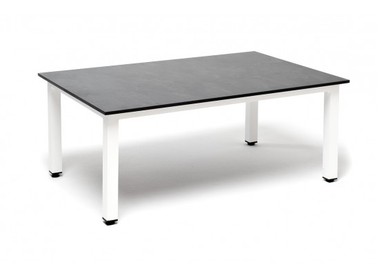 "Канны" журнальный столик из HPL 90х60, H40, каркас белый, цвет столешницы "серый гранит" в Набережных Челнах