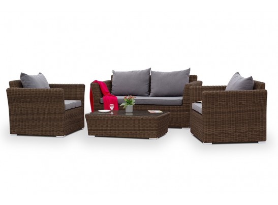 "Капучино Сингл" лаунж-зона из искусственного ротанга, цвет коричневый в Набережных Челнах