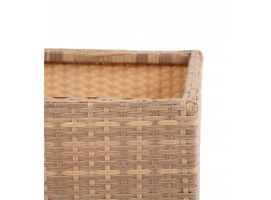 "Лунго" кашпо для цветов большое плетеное из искусственного ротанга, цвет соломенный в Набережных Челнах