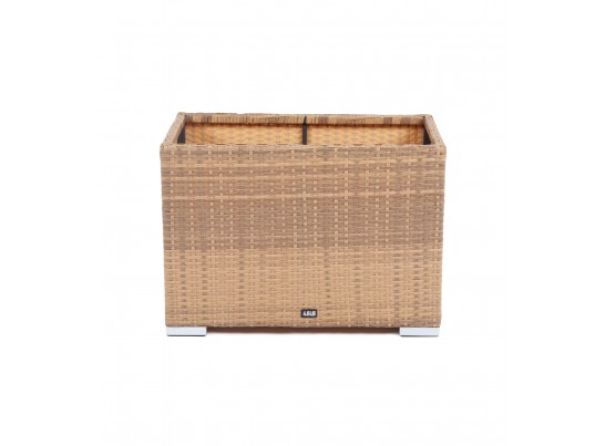 "Лунго" кашпо для цветов большое плетеное из искусственного ротанга, цвет соломенный в Набережных Челнах