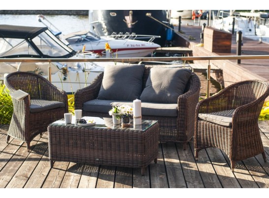 "Кон Панна С" лаунж зона из искусственного ротанга, цвет коричневый в Набережных Челнах