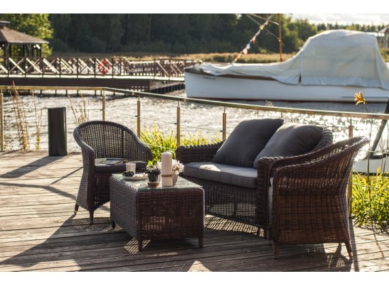 "Кон Панна С" лаунж зона из искусственного ротанга, цвет коричневый в Набережных Челнах