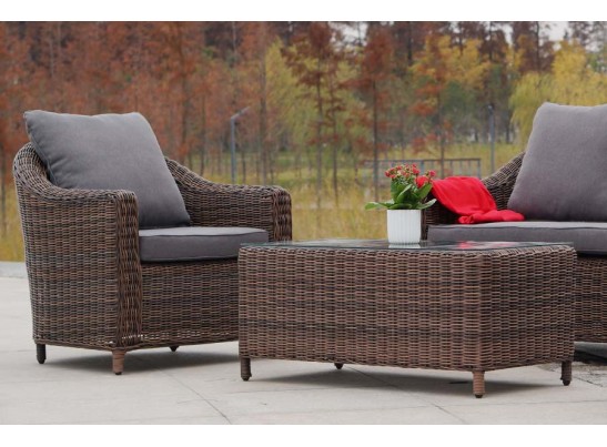 "Кон Панна" лаунж-зона из искусственного ротанга, цвет коричневый в Набережных Челнах