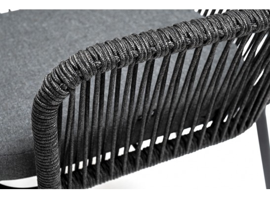 "Лион" обеденная группа на 4 персоны со стульями "Лион" темно-серый, круглый стол "серый гранит" в Набережных Челнах