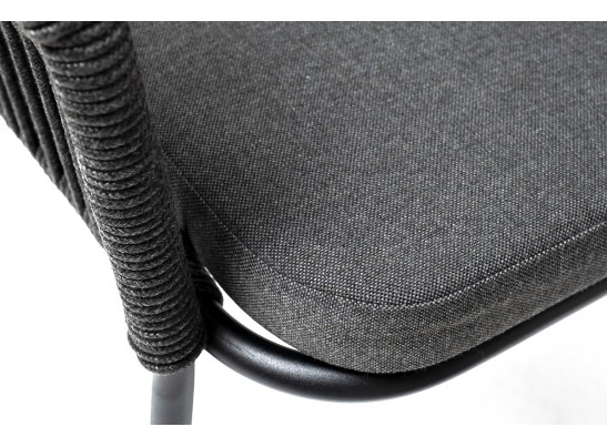 "Лион" обеденная группа на 4 персоны со стульями "Лион" темно-серый, круглый стол "серый гранит" в Набережных Челнах