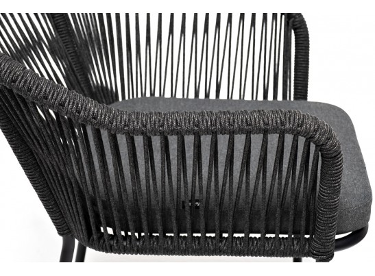 "Лион" обеденная группа на 4 персоны со стульями "Лион" темно-серый, круглый стол "серый гранит" в Набережных Челнах