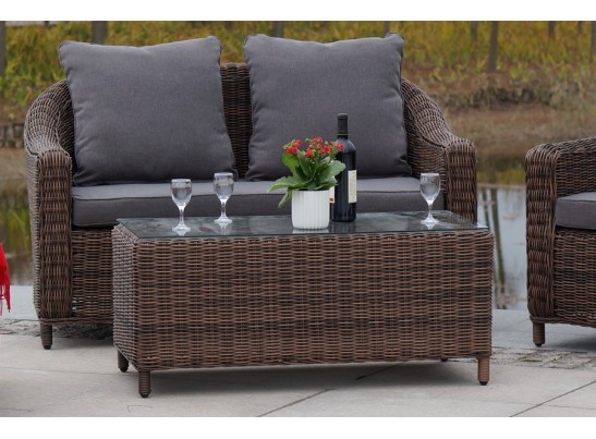 "Кон Панна" столик журнальный из искусственного ротанга, цвет коричневый в Набережных Челнах