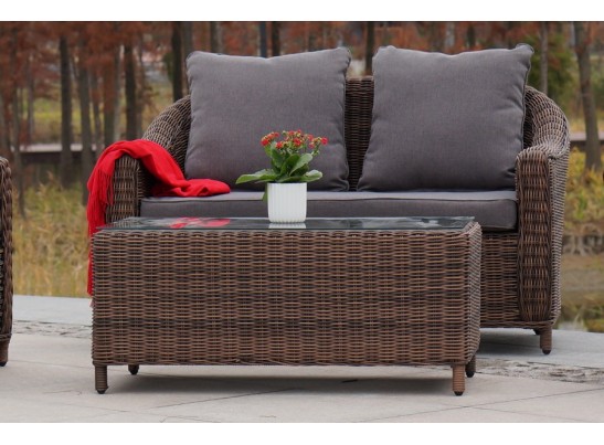 "Кон Панна" столик журнальный из искусственного ротанга, цвет коричневый в Набережных Челнах