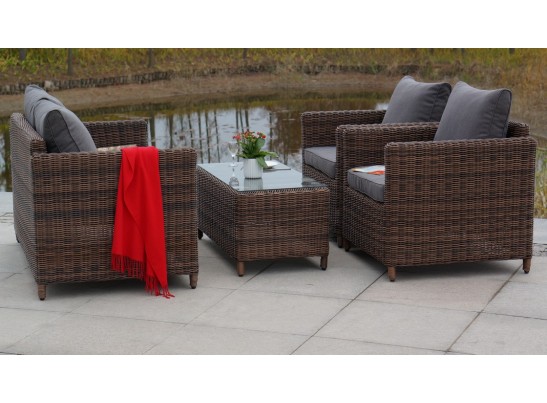 "Кон Панна" столик журнальный из искусственного ротанга, цвет коричневый в Набережных Челнах