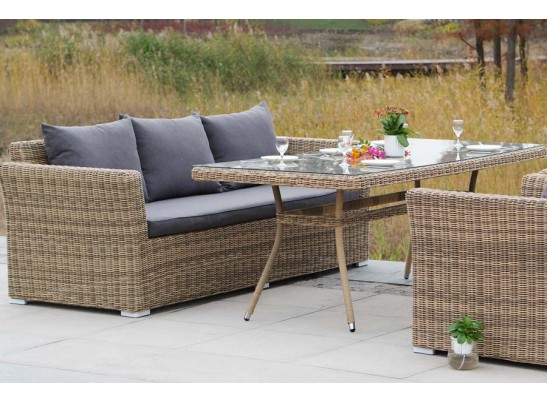 "Моккачино" обеденная группа из искусственного ротанга, цвет соломенный в Набережных Челнах