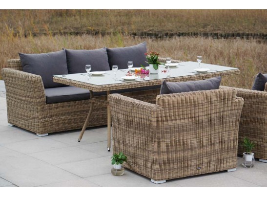 "Моккачино" обеденная группа из искусственного ротанга, цвет соломенный в Набережных Челнах