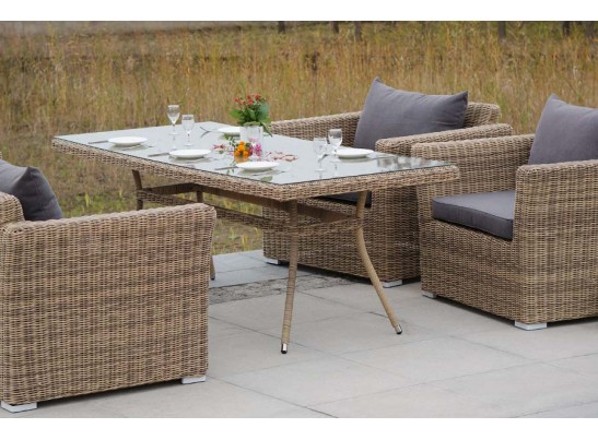 "Моккачино" обеденная группа из искусственного ротанга, цвет соломенный в Набережных Челнах