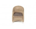 "Равенна" плетеное кресло из искусственного ротанга, цвет соломенный с серой подушкой в Набережных Челнах