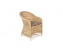 "Равенна" плетеное кресло из искусственного ротанга, цвет соломенный с серой подушкой в Набережных Челнах