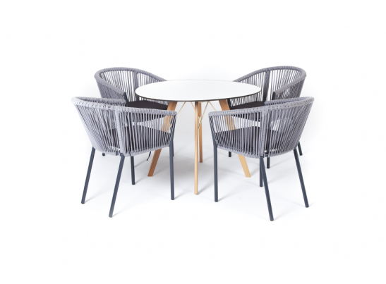 "Франческо" обеденная группа на 4 персоны, цвет темно-серый в Набережных Челнах